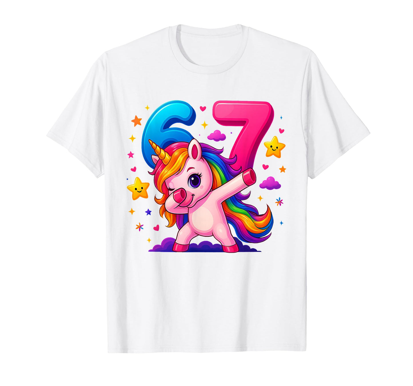 67 Unicorn for Girls Six Seven Meme Brainrot Funny Kids Girl T-Shirt