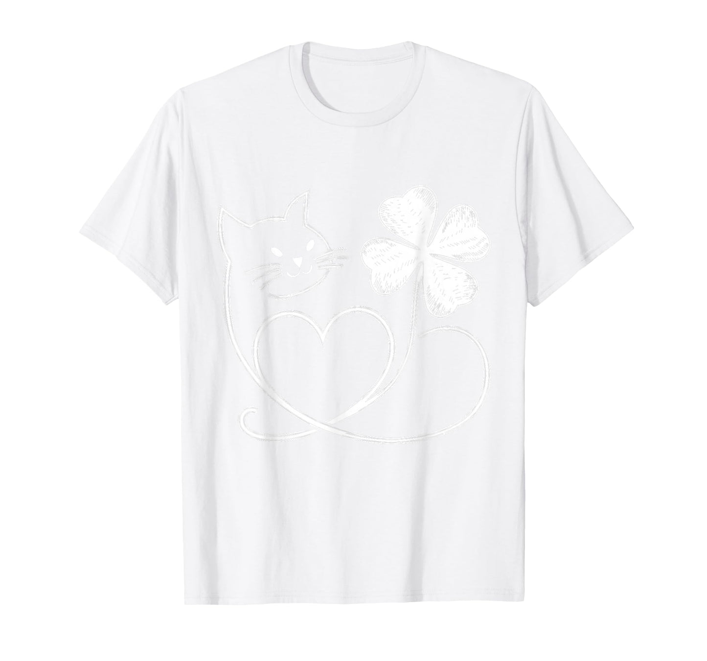 Cat Silhouette Shamrock St Patricks Day Kitten Lover Cat Mom T-Shirt