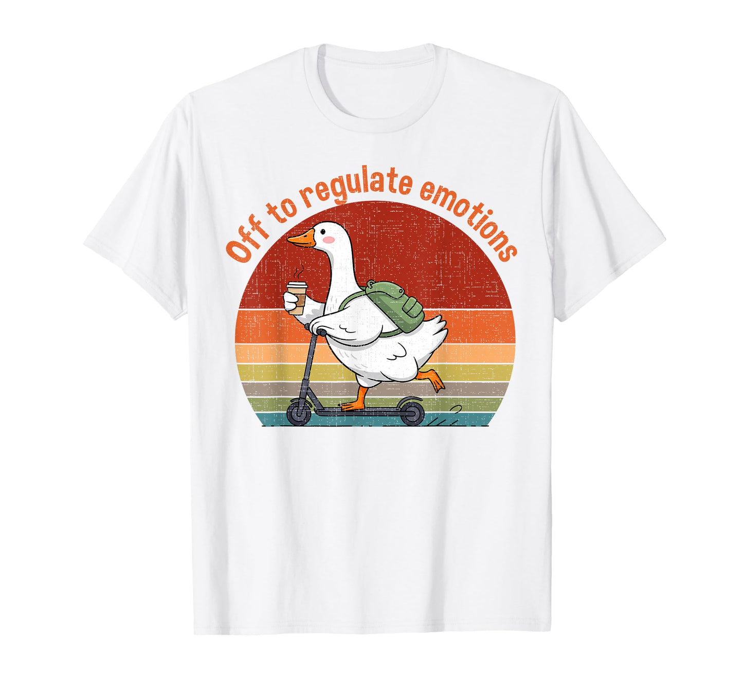 Retro Vintage Off to Regulate Emotions Goose Mental Health T-Shirt