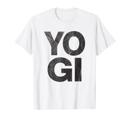 YOGI - distressed retro yoga lover workout gym exercise zen T-Shirt