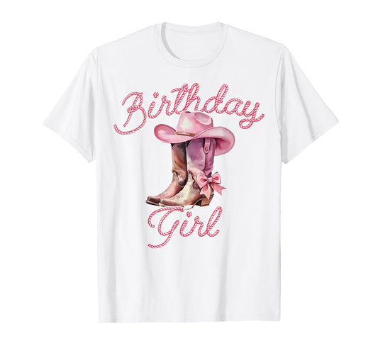 Birthday Cowgirl Western Pink Birthday Girl Party T-Shirt