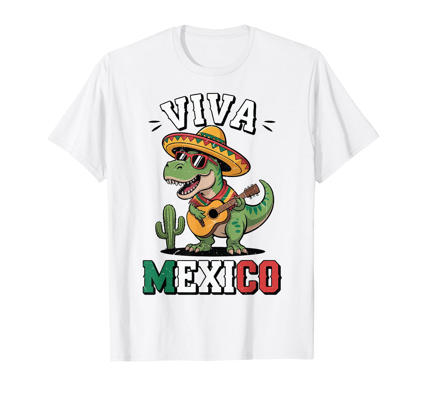 Kids Viva Mexico Shirt Boy Mexican Dinosaur Independence Day T-Shirt