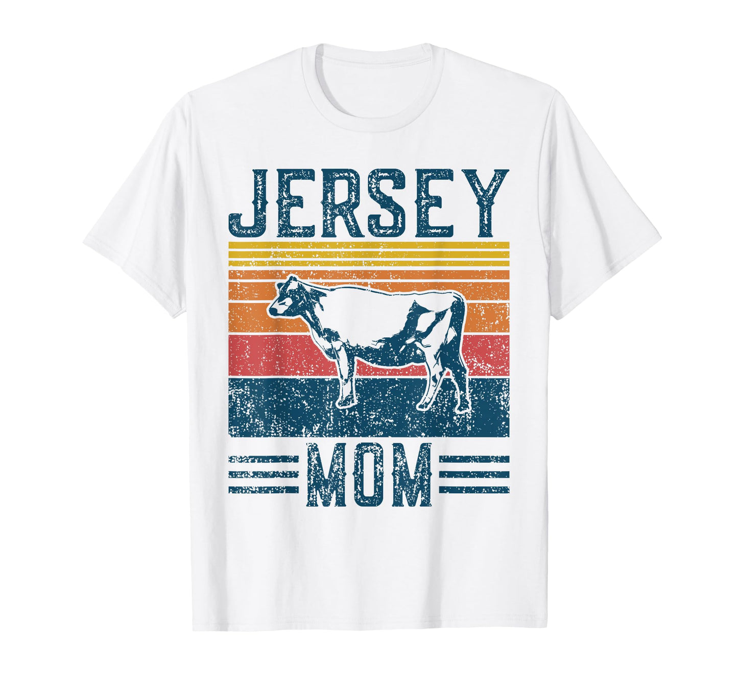 Best Cow Mom Women - Vintage Cattle Jersey T-Shirt