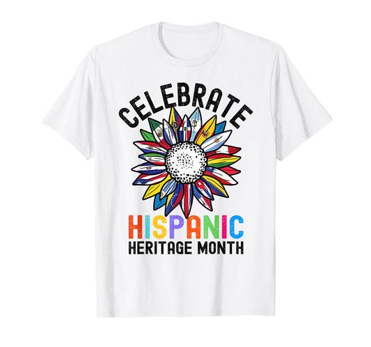 Celebrate Hispanic Heritage Month Latin Countries Sunflower T-Shirt
