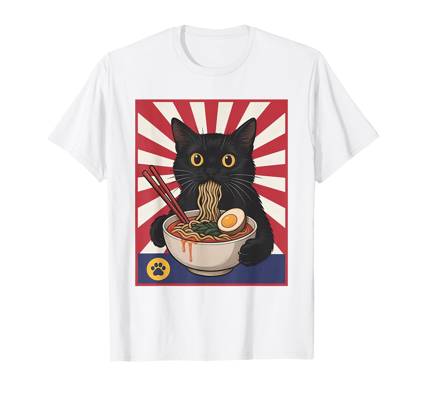 Cat Ramen Japanese Funny Kawaii Cat T-Shirt