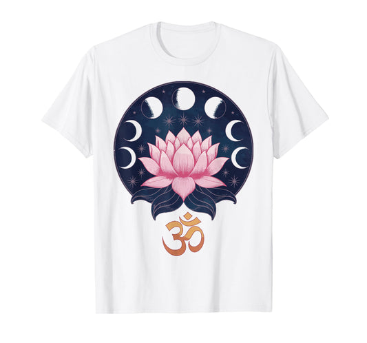 Lotus Flower Moon Phases Zen Yoga Lover Spiritual People T-Shirt