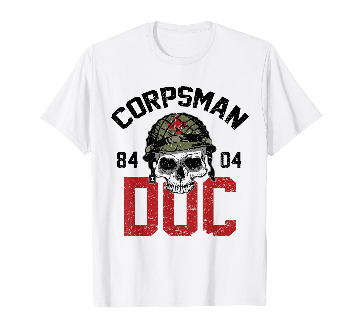 Funny Hospital Corpsman 8404 Devil Doc US Veteran Military T-Shirt