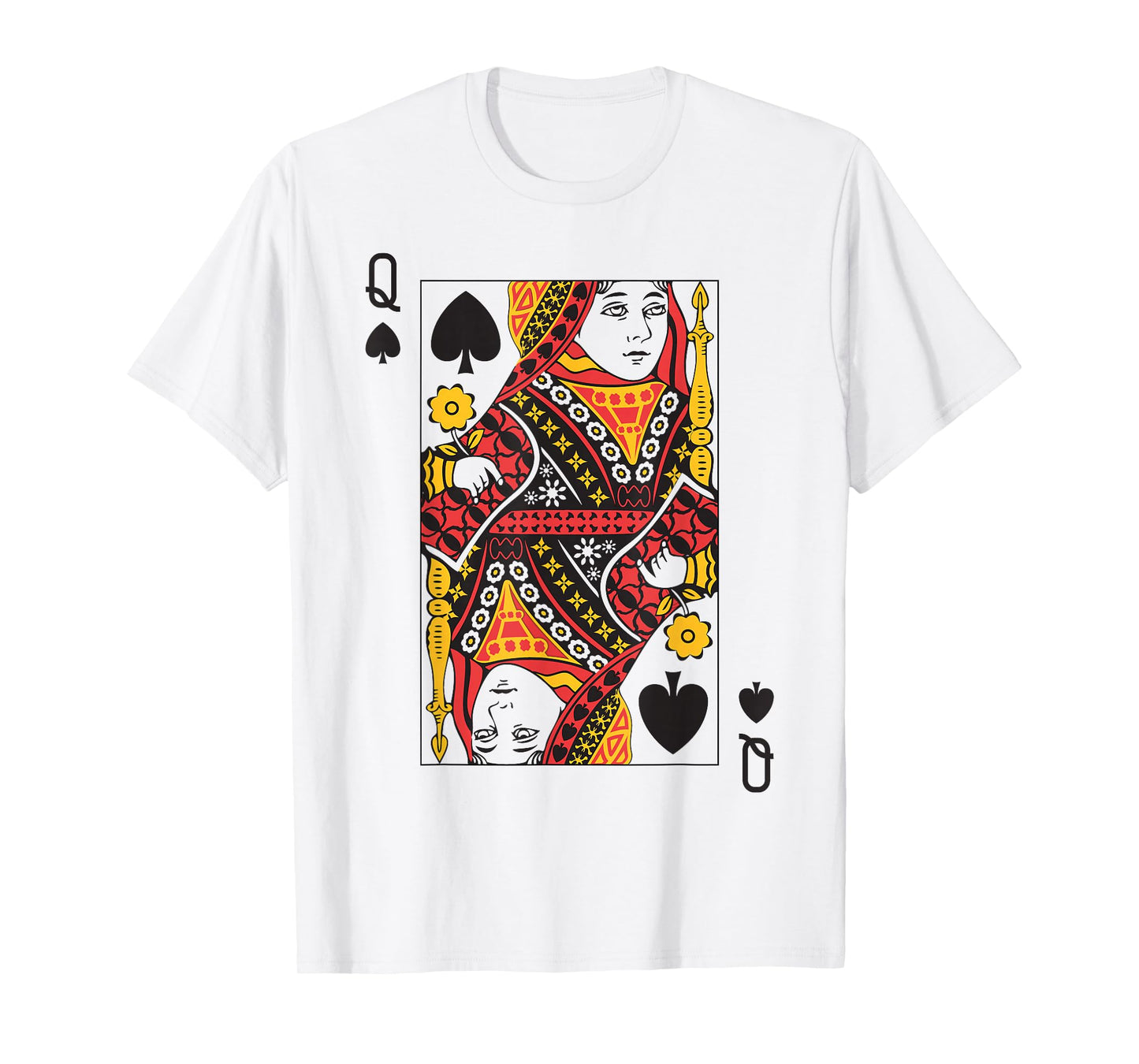 Queen of Spades | Royal Flush Group Costume Playing Card T-Shirt