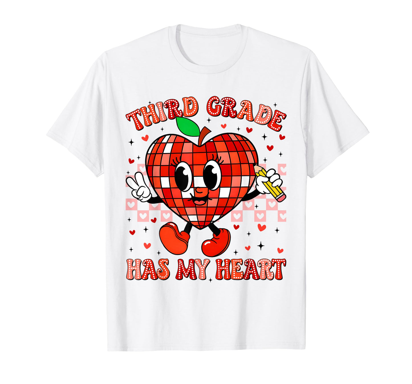 Third Grade Has My Heart Peace Sign Outfit Teacher Men Women T-Shirt