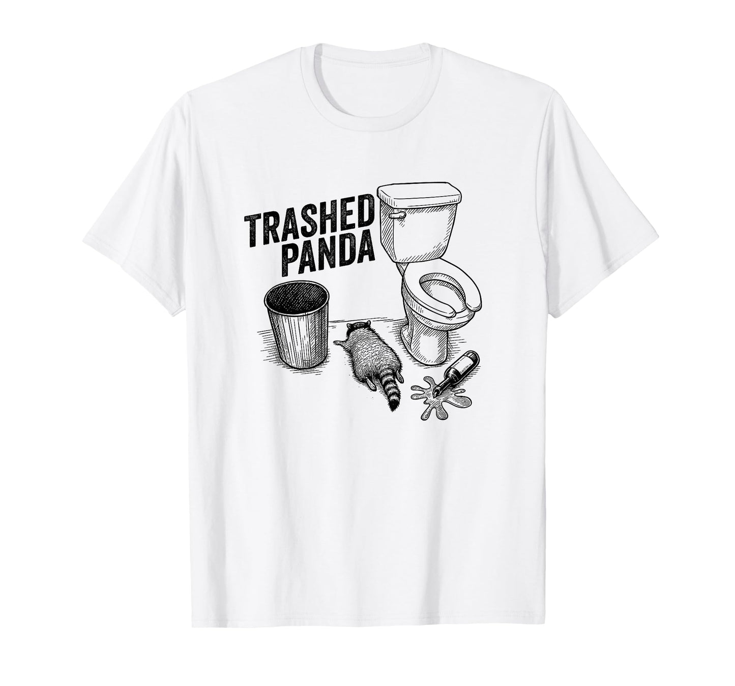 Trashed Panda Funny Drunk Racoon T-Shirt