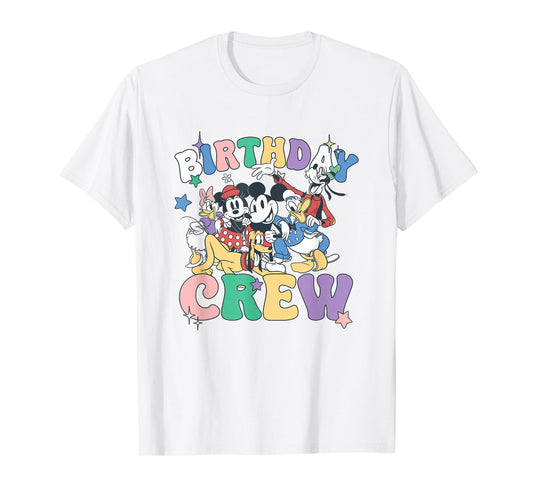 Disney Mickey And Friends Birthday Crew Vintage Group T-Shirt