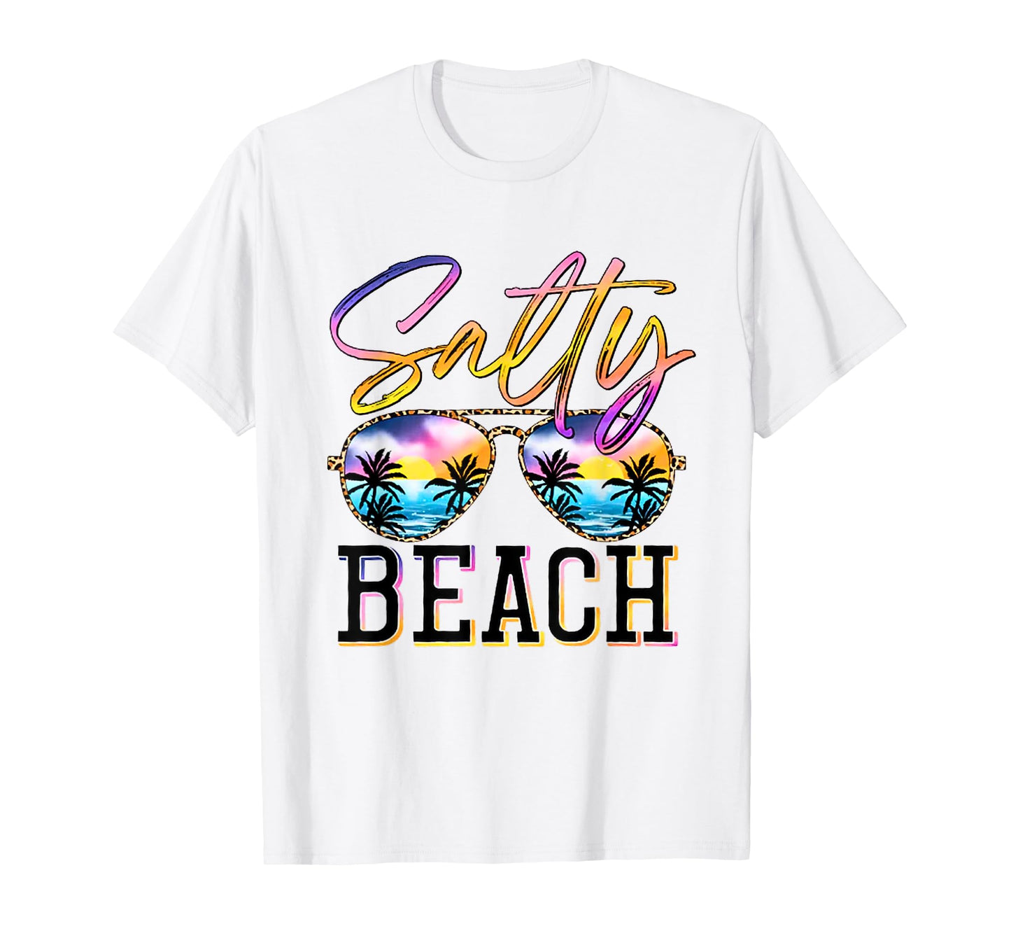 Salty Beach Sunset Sunglasses Summer Vacation Beach Party T-Shirt for Men Women
