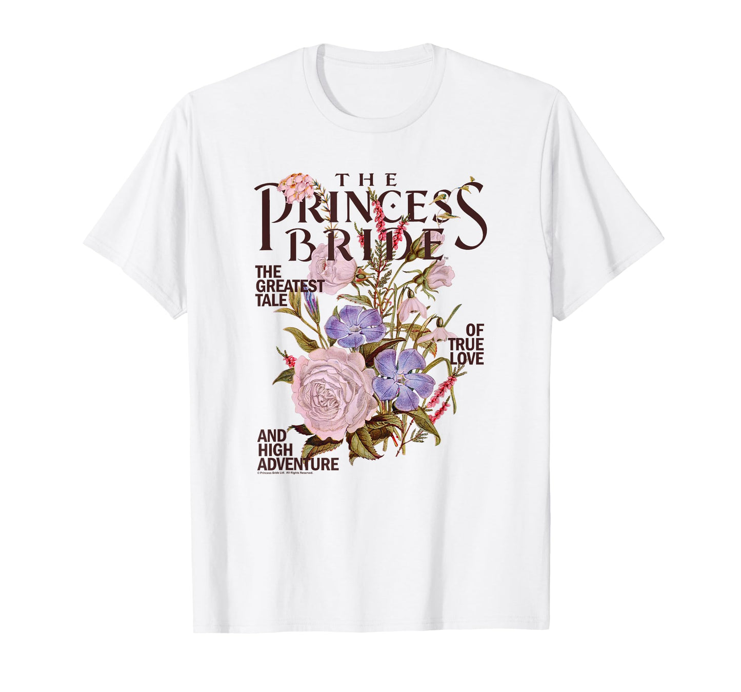 The Princess Bride Vintage Flowers Retro Fantasy Movie T-Shirt