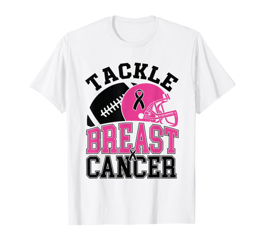 Tackle Breast Cancer Awareness American Football Women Kids T-Shirt