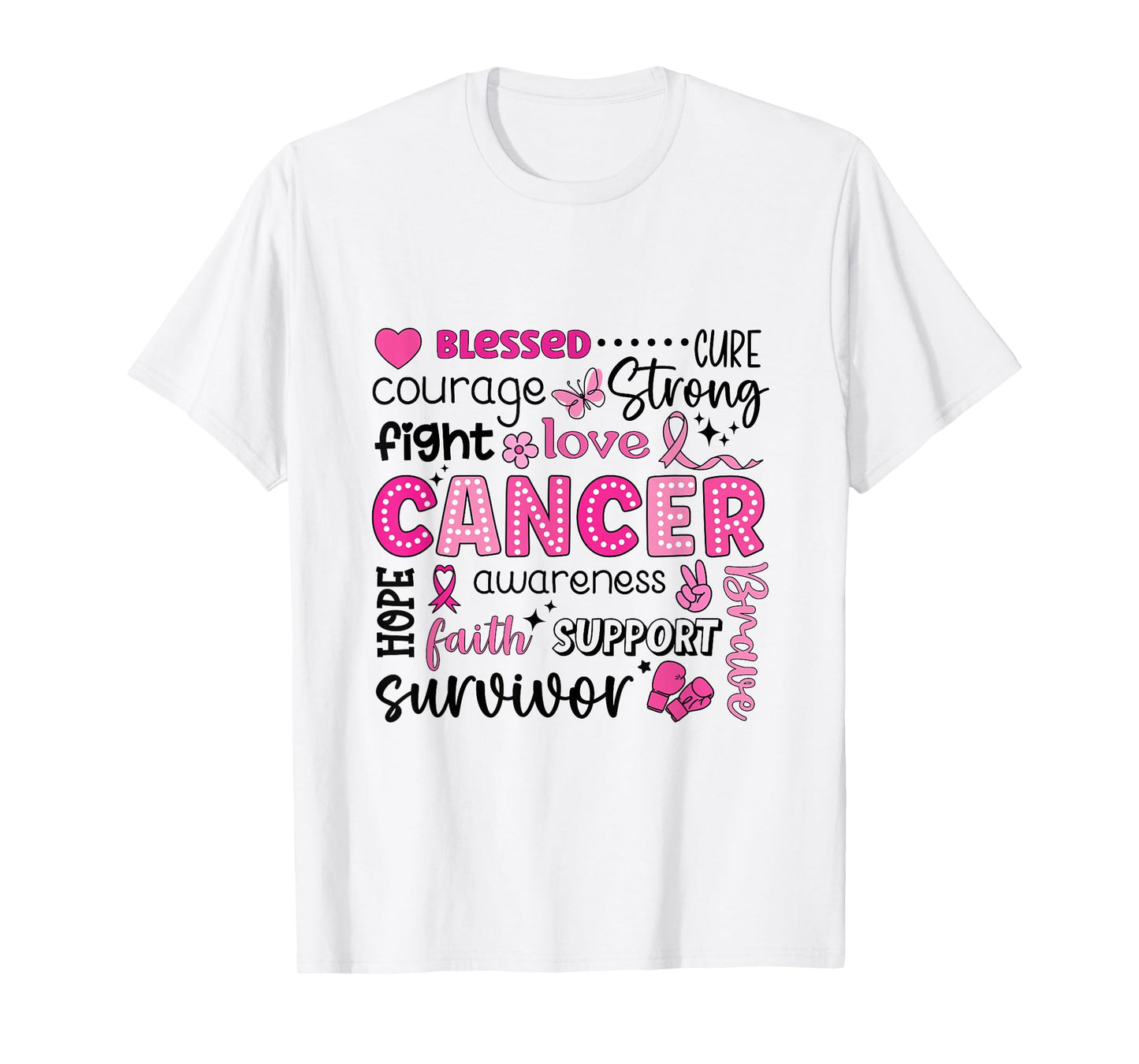 Faith Hope Love Pink Ribbon Awareness T-Shirt