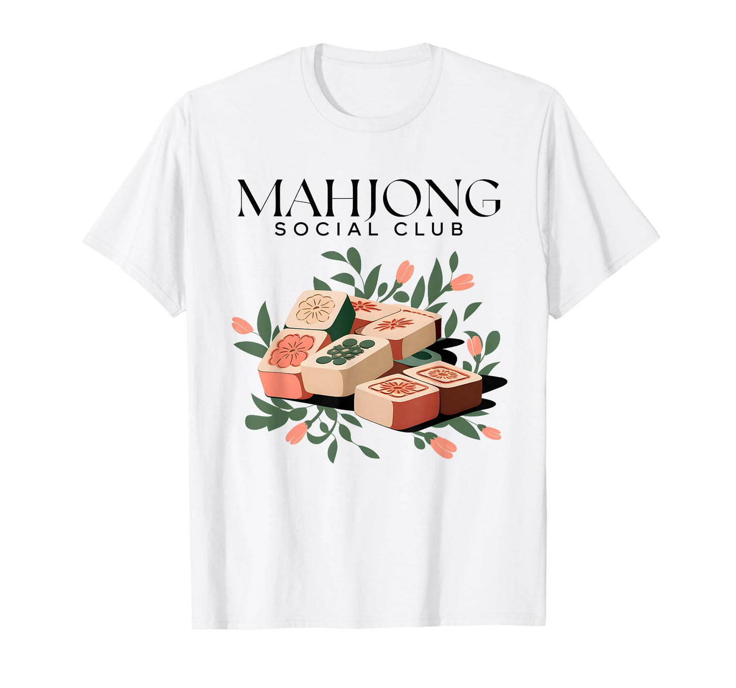 Womens Playing Mahjong Social Club Girls Funny Game T-Shirt