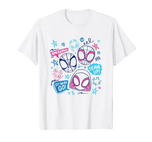 Marvel Spidey And His Amazing Friends Amazing Team Doodles T-Shirt
