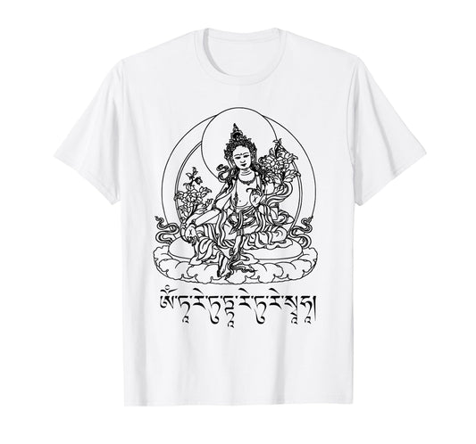 Buddha Green Tara Mantra Tibetan Buddhism Vajrayana T-Shirt
