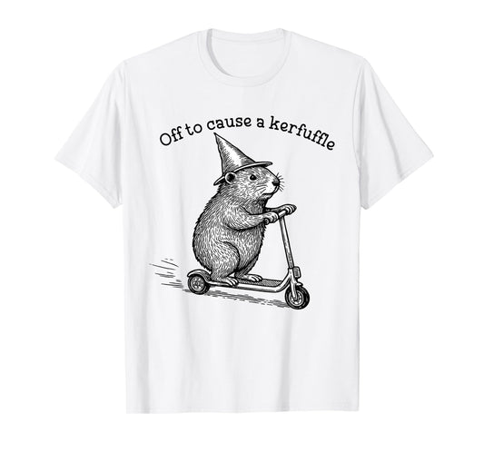 Off to Cause A Kerfuffle Funny Hamster Scooter Chaos T-Shirt