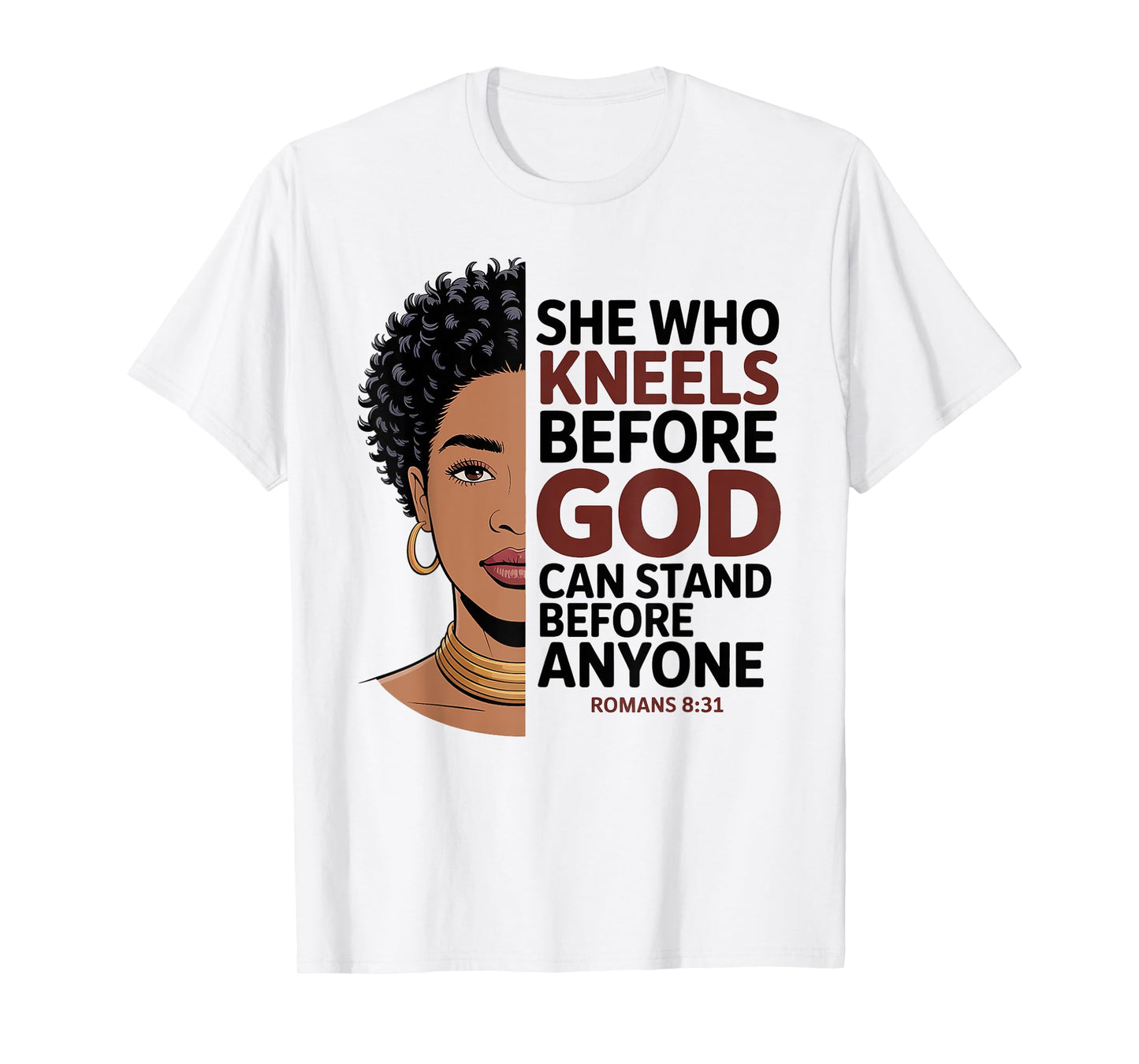 Christian Black Queen Melanin Poppin Faith Inspirational T-Shirt