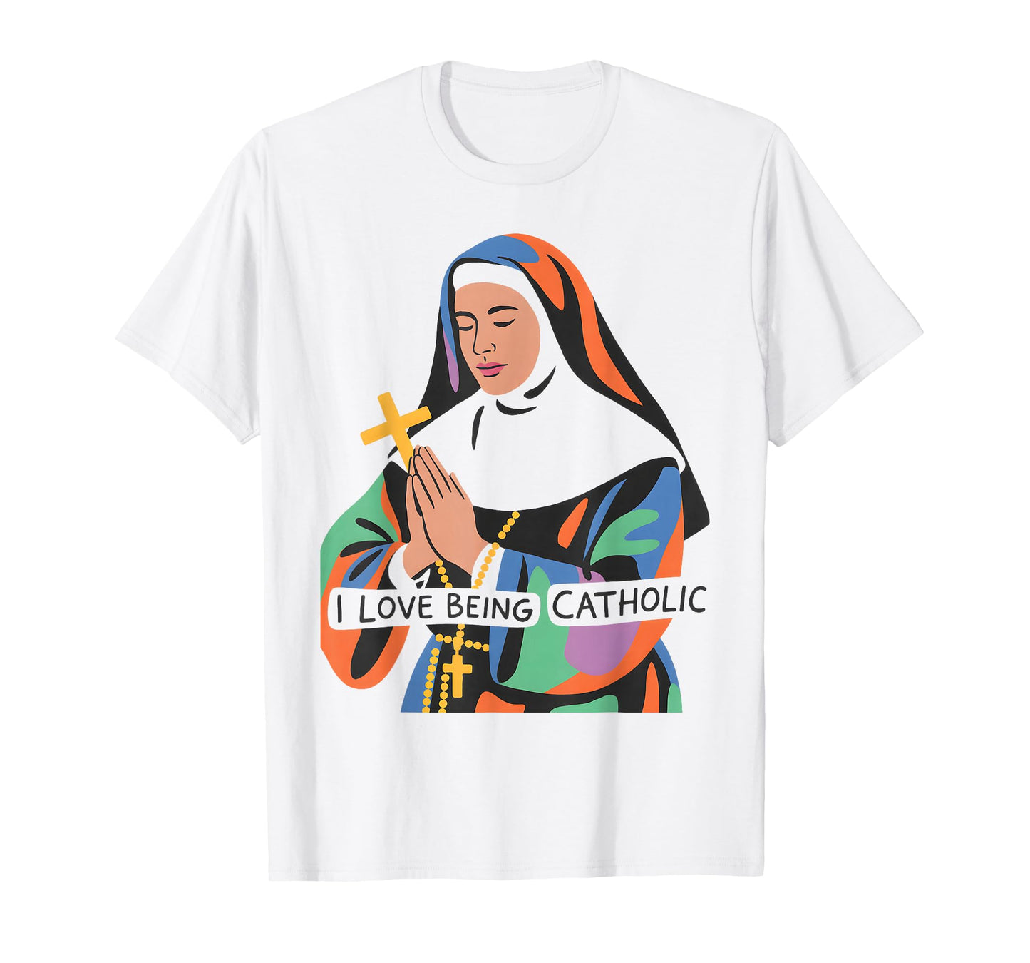 Catholic Faith Prayer Cross Devotion Spiritual Design T-Shirt