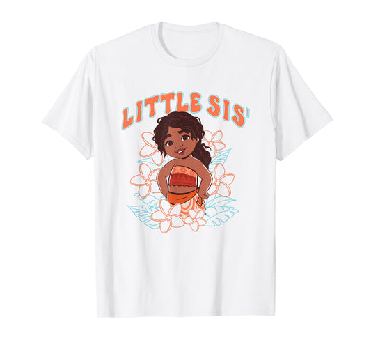 Disney Moana 2 Little Sis' Cute Simea Tropical Floral Logo T-Shirt
