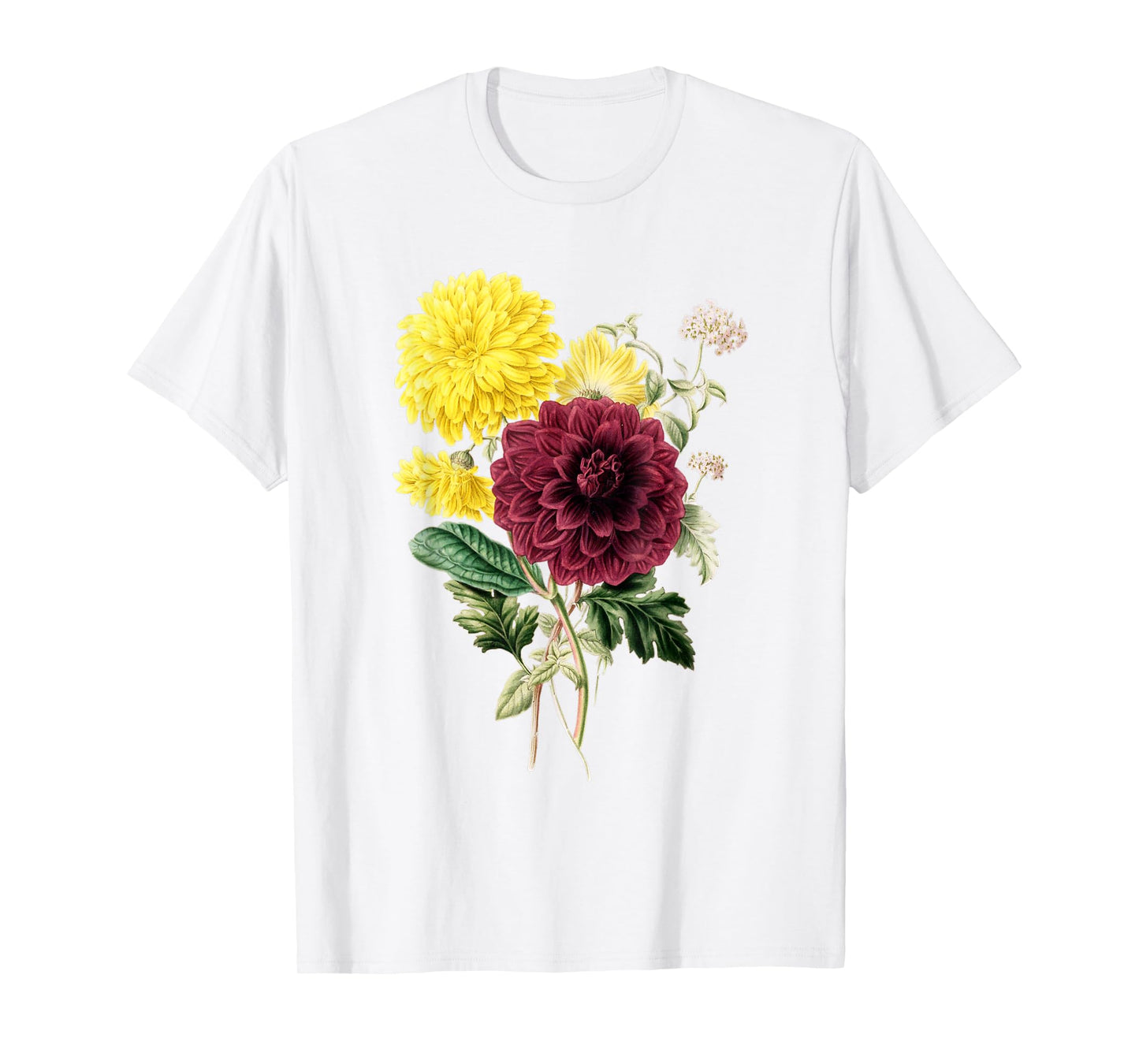 Dahlia Botanical Plant Bee Flower Annual Garden T-Shirt