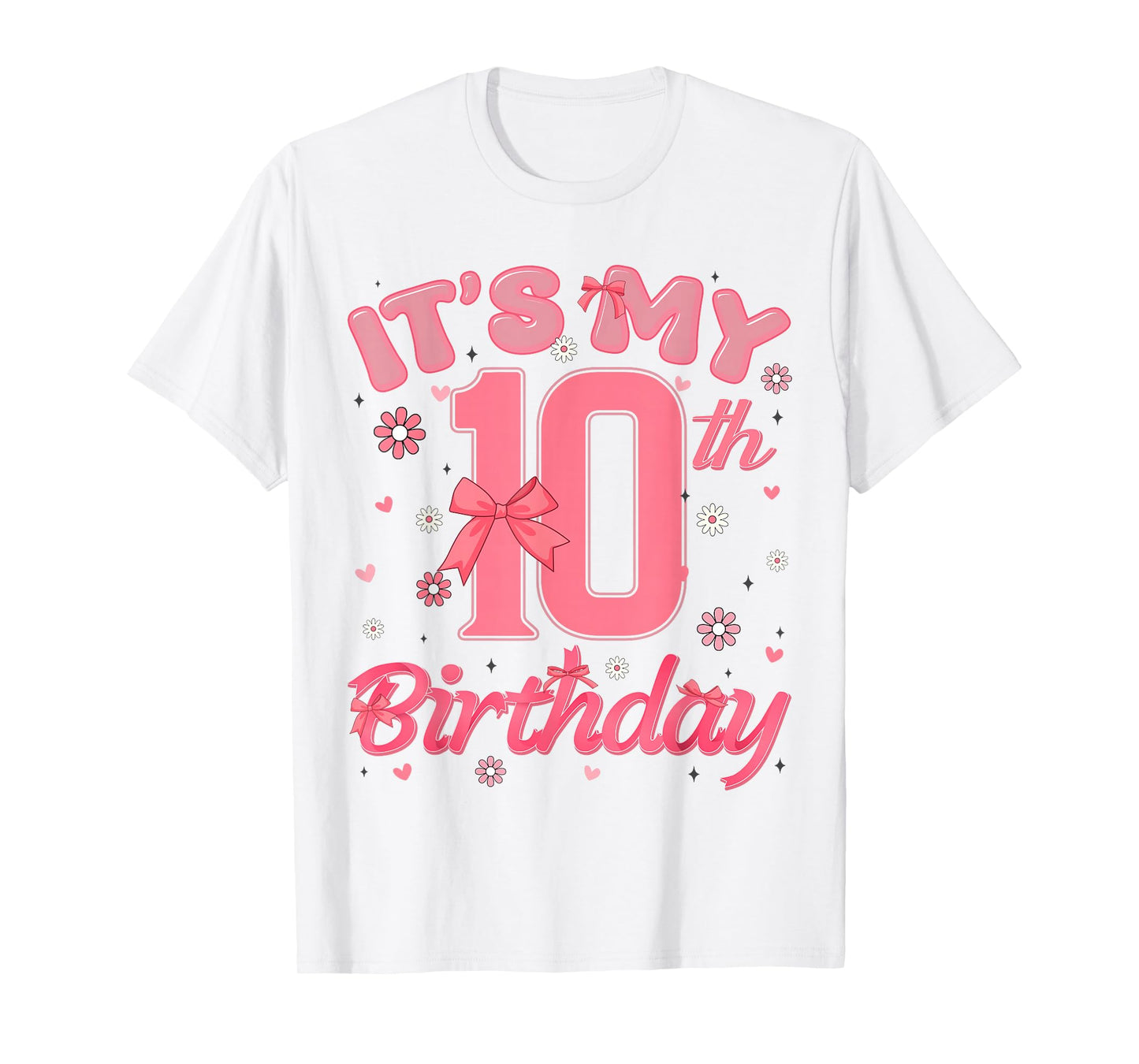 Its My 10th Birthday Girl Coquette 10 Year Olds Gifts Tee T-Shirt