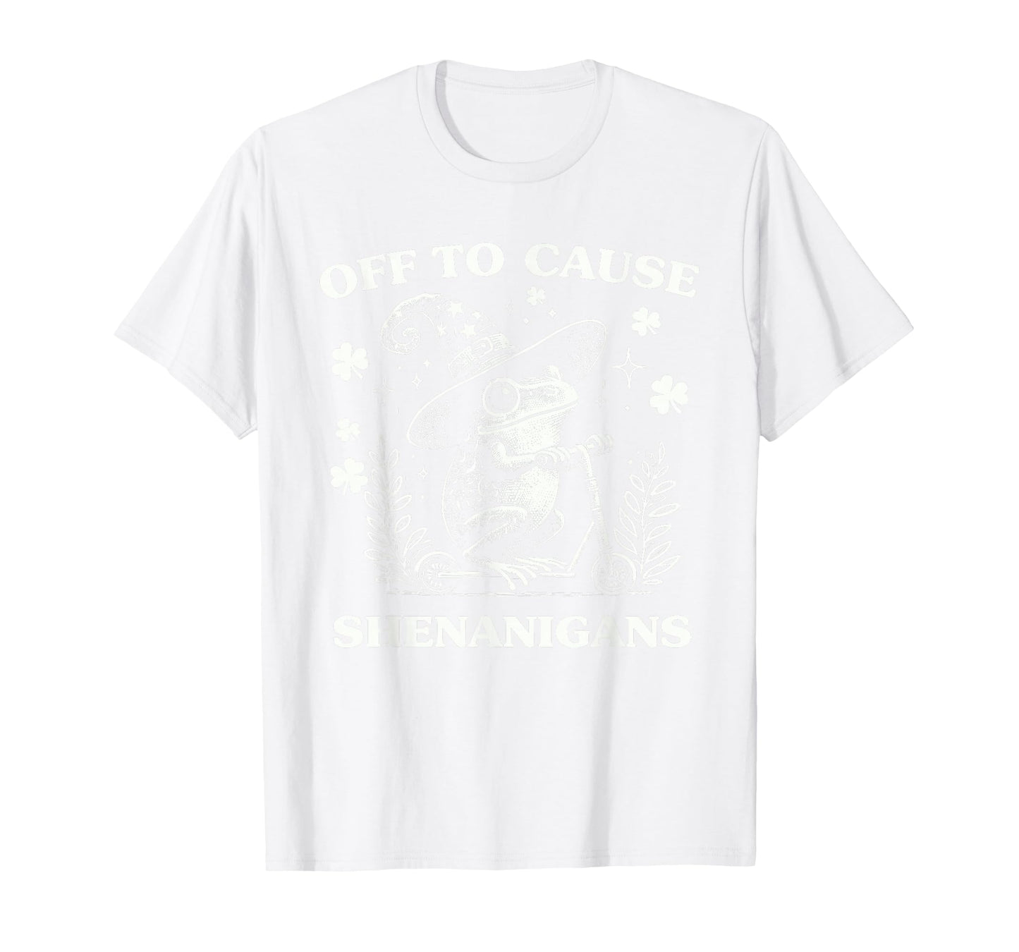 Off to Cause Shenanigans Vintage Funny St Patricks Frog T-Shirt