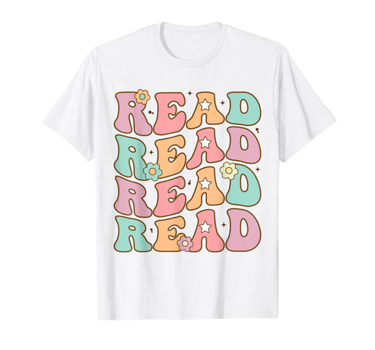 Read School Librarian Life Teacher Reading Groovy Read T-Shirt