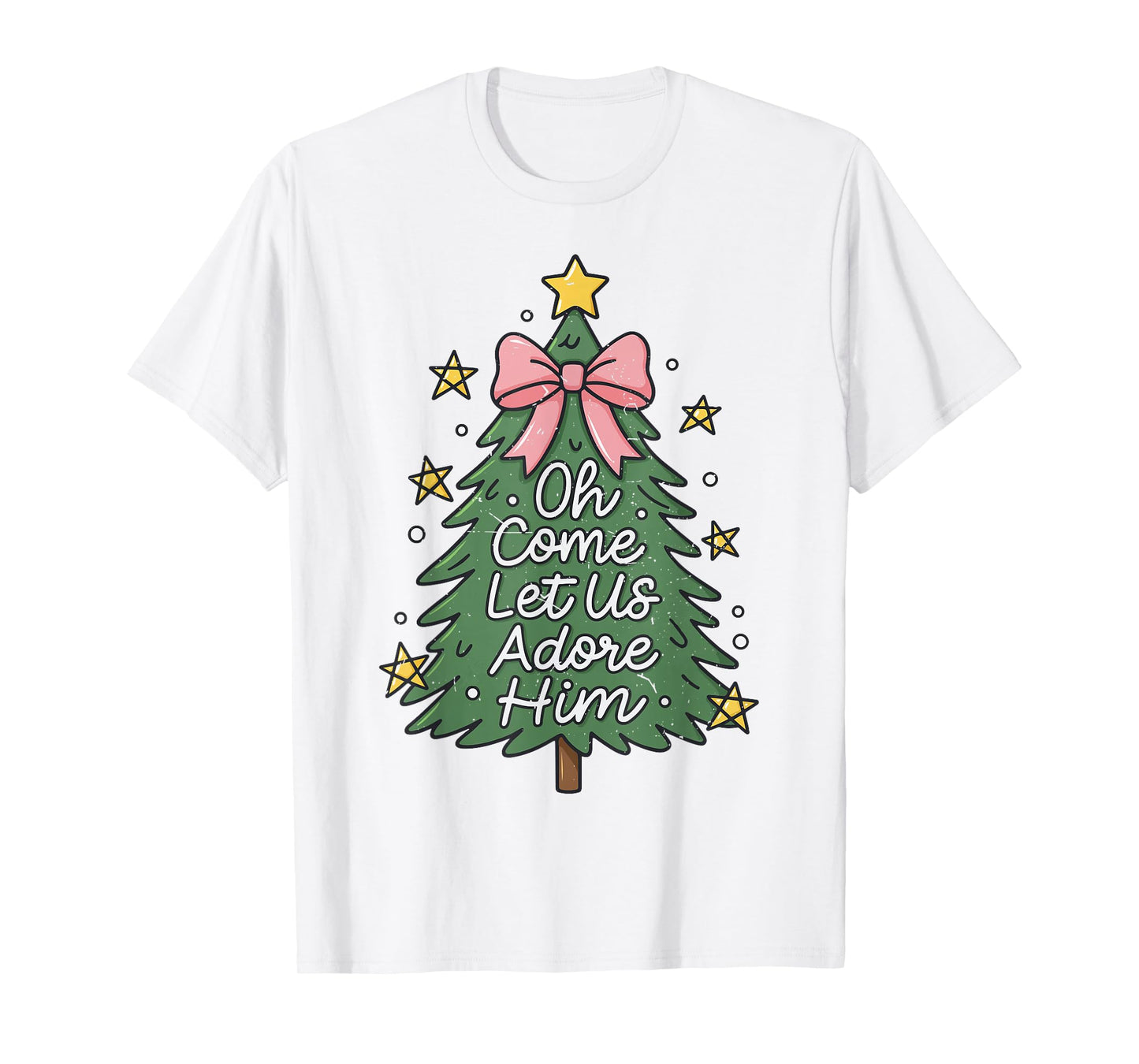 Oh Come Let Us Adore Him Toddler Girl Christian Christmas T-Shirt