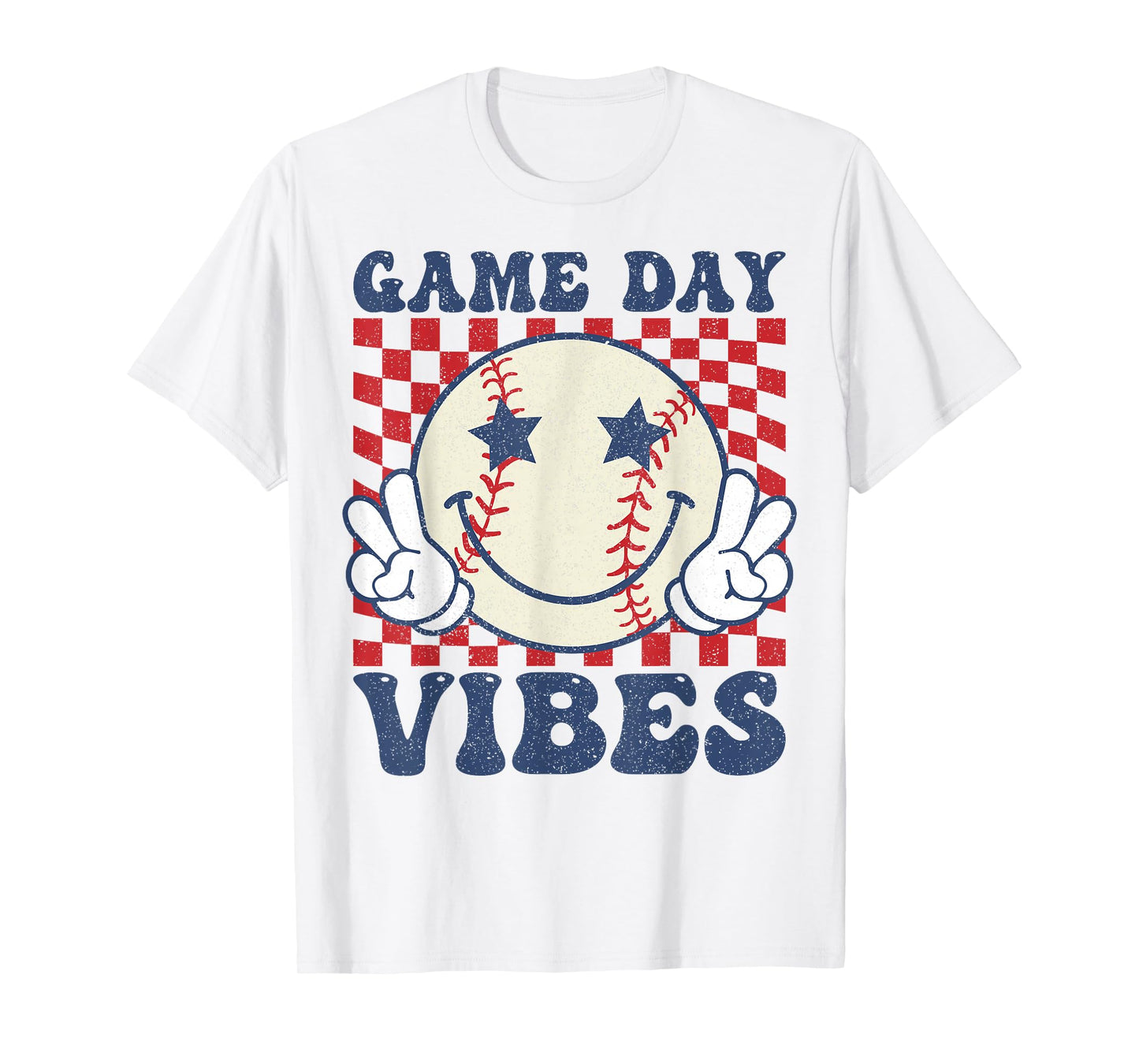 Game Day Vibes Baseball Retro Groovy Baseball Boys Girls T-Shirt