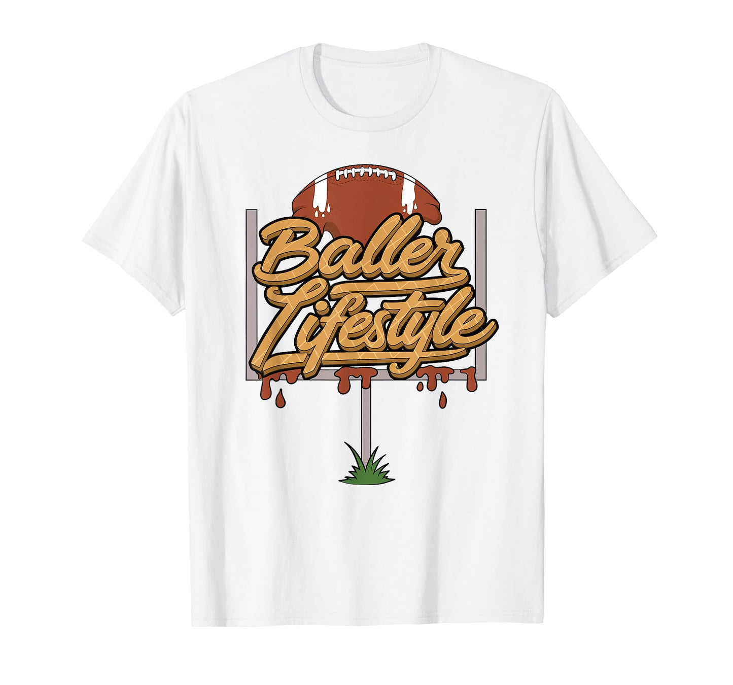 Baller Lifestyle Football Touchdown Season Game Day T-Shirt