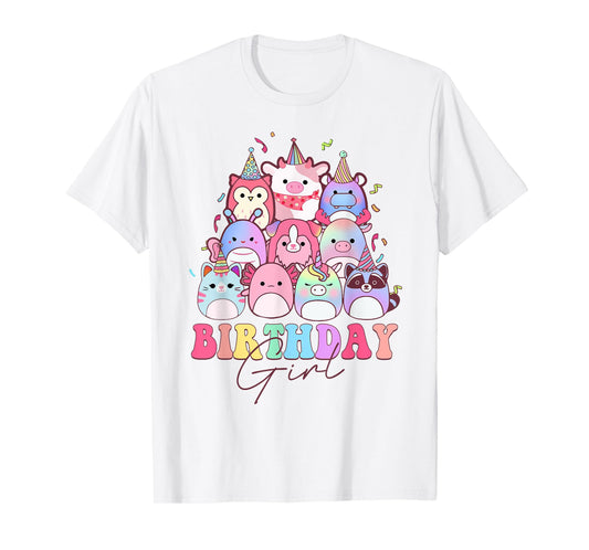 Birthday Girl Squish Squad Girls Kids Birthday Party T-Shirt