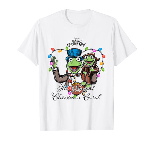 Disney The Muppet Christmas Carol Kermit Tiny Tim Colorful T-Shirt
