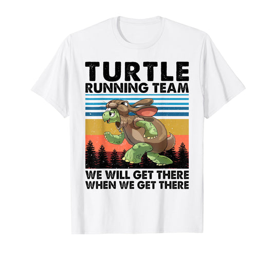 Turtle and Rabbit Running Team Running Marathon Day T-Shirt