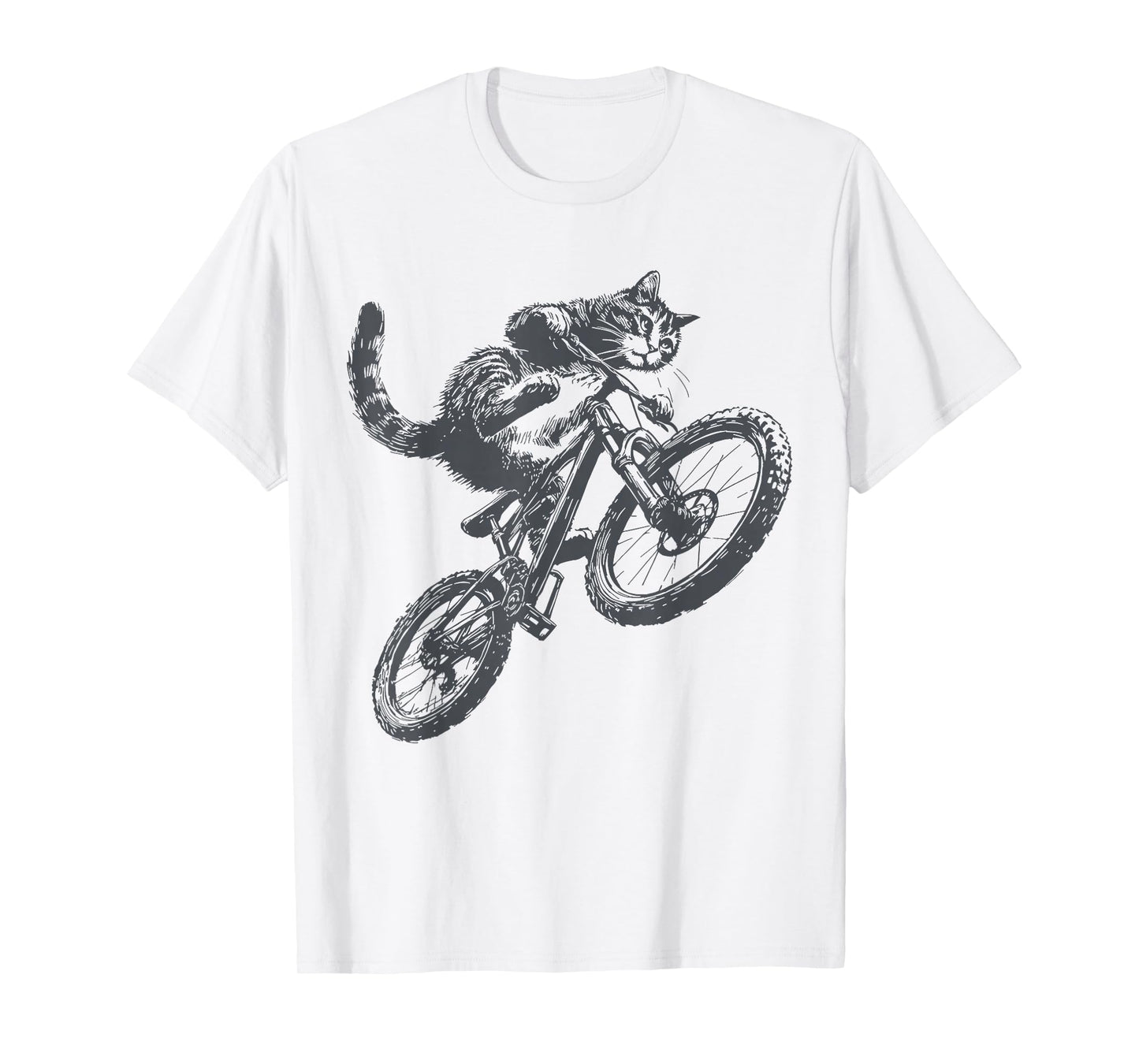 Funny Cat Riding Bicycle Kitten Mountain Bike Men Women T-Shirt