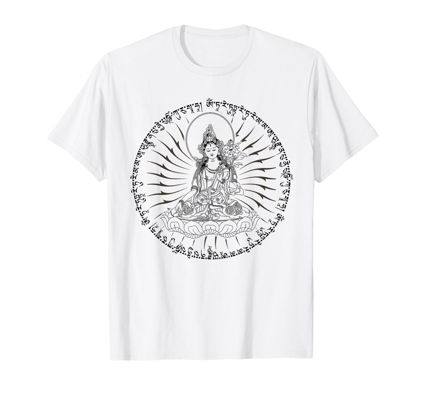 Buddha Green Tara Mantra Tibetan Buddhism Vajrayana T-Shirt
