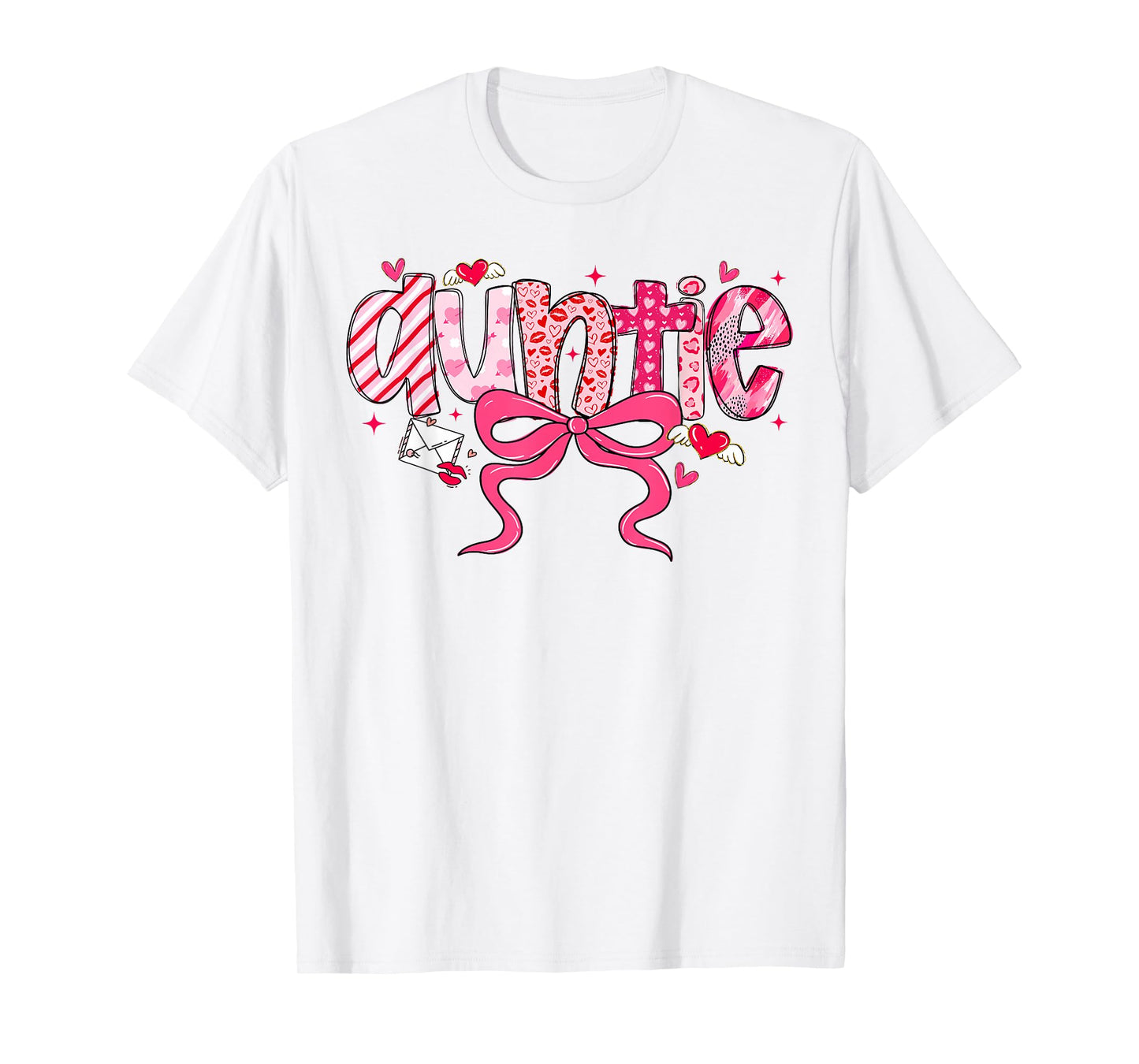 Auntie Valentine Heart Aunt Valentines Day Coquette Bow T-Shirt