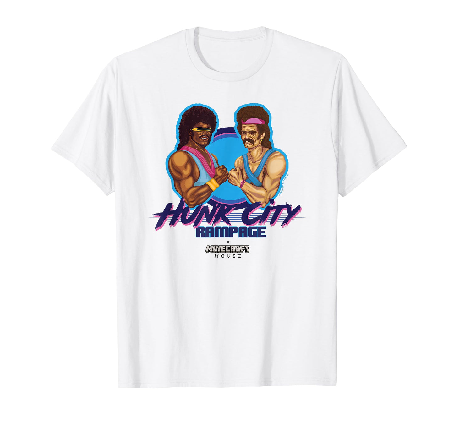 A Minecraft Movie Hunk City Rampage Powerful 90's Logo T-Shirt