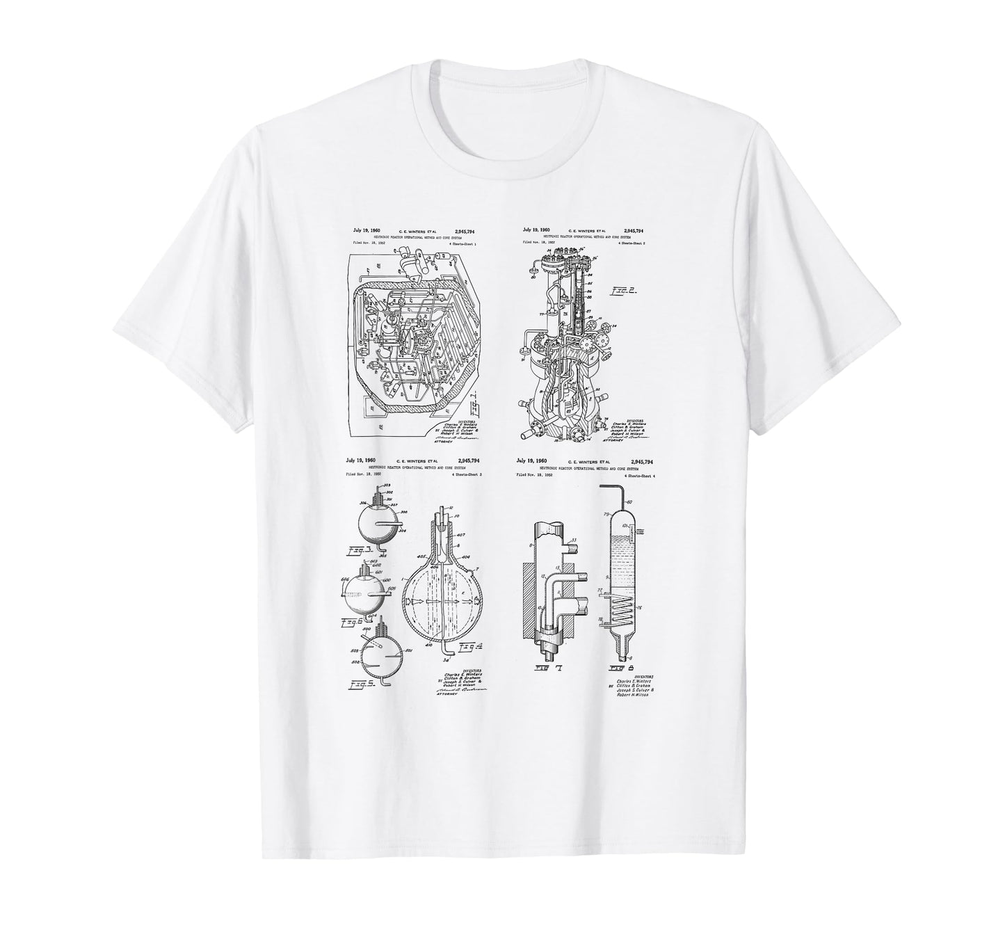 Nuclear Reactor Patent Print Nuclear Engineering Science T-Shirt