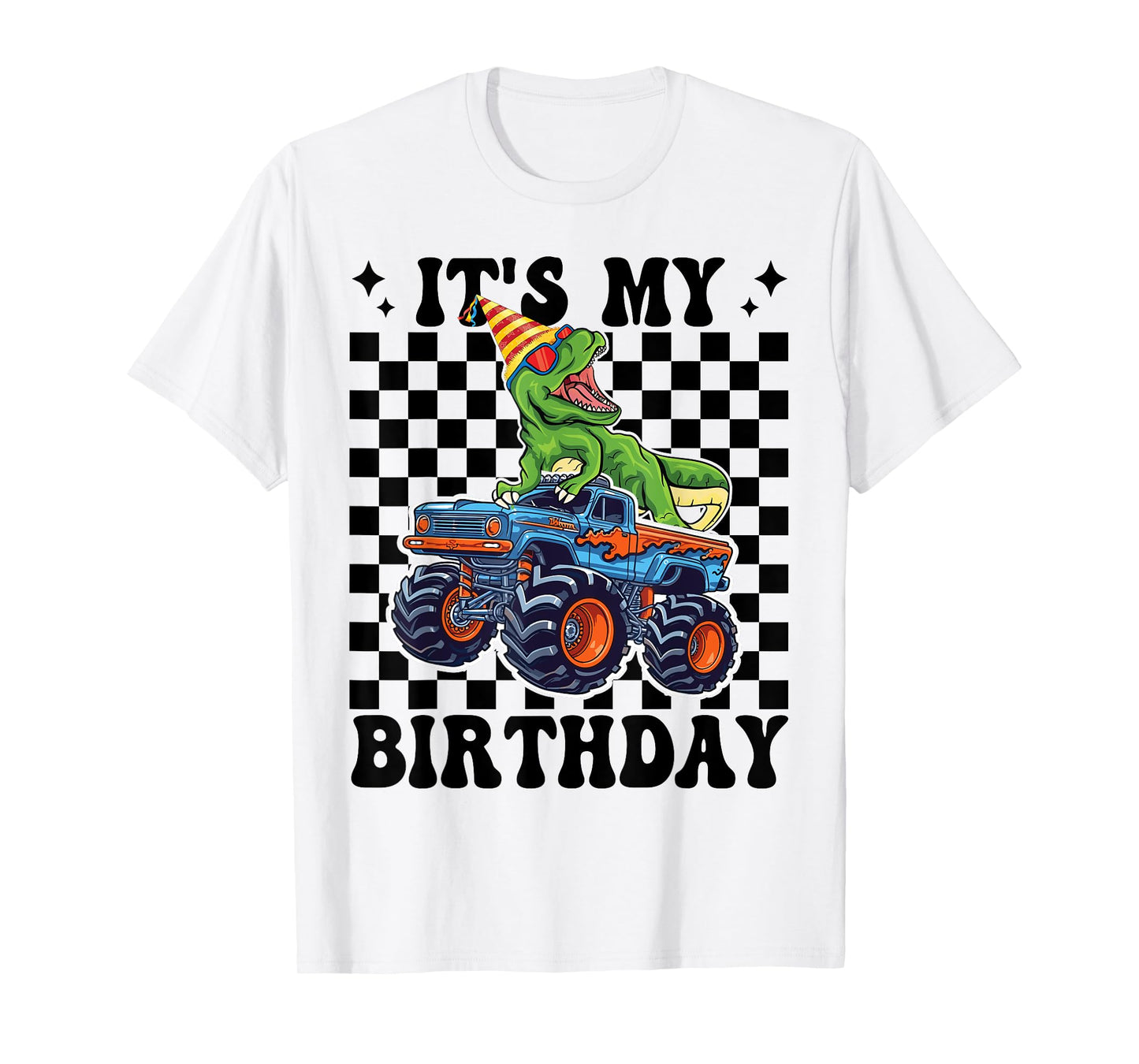 Birthday Monster Truck Dinosaur Party Boys It's My Birthday T-Shirt