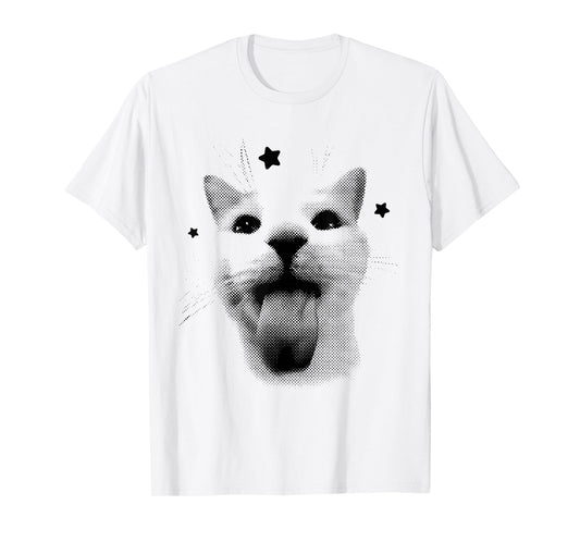 Funny Retro Cat Silly Vintage Kitten Meme Cat Lovers T-Shirt