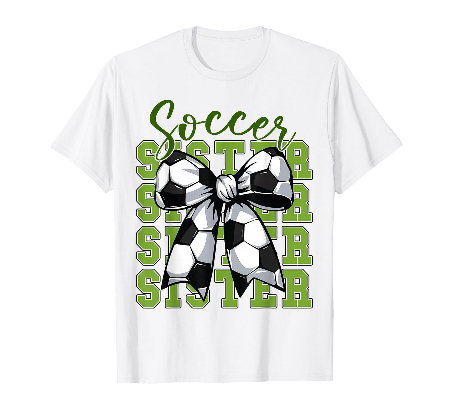 Youth Girl Soccer Sister Coquette Bow Soccer Cute Teen Girl T-Shirt