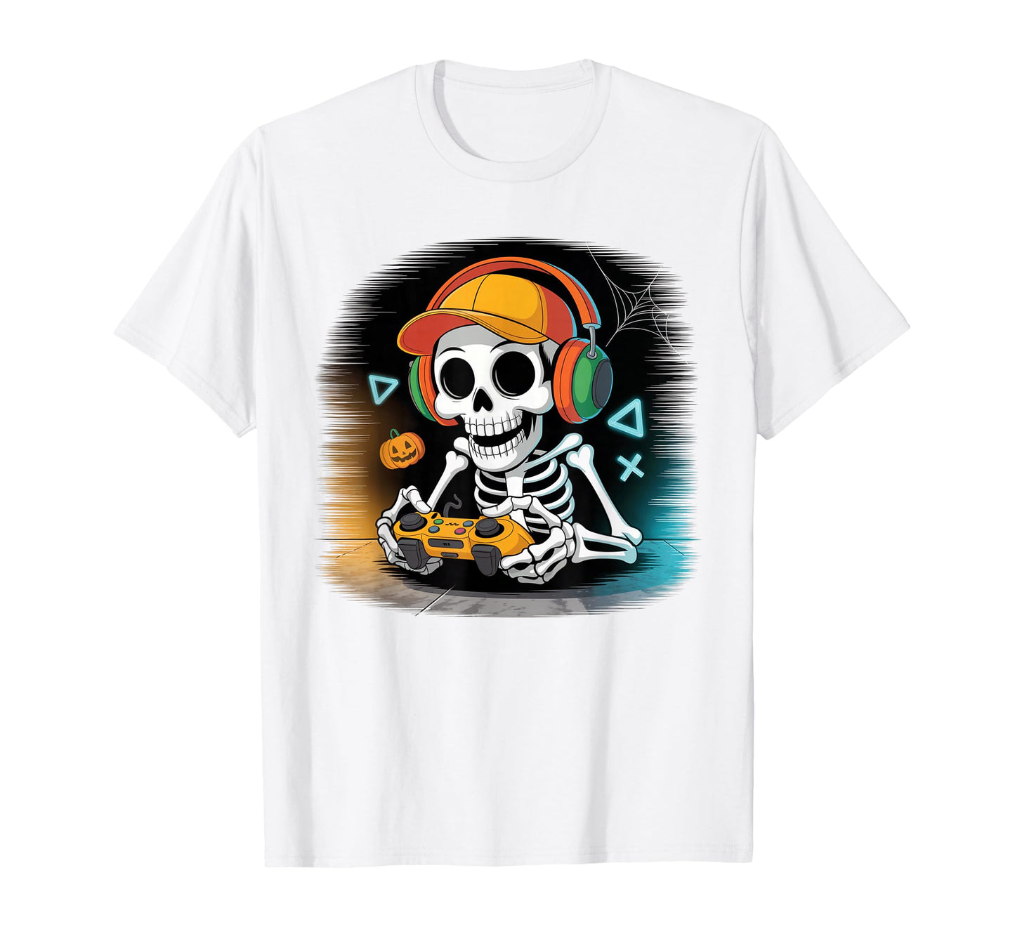 Boy Toddler Halloween Skeleton Gamer Video Gaming Boys Kids T-Shirt