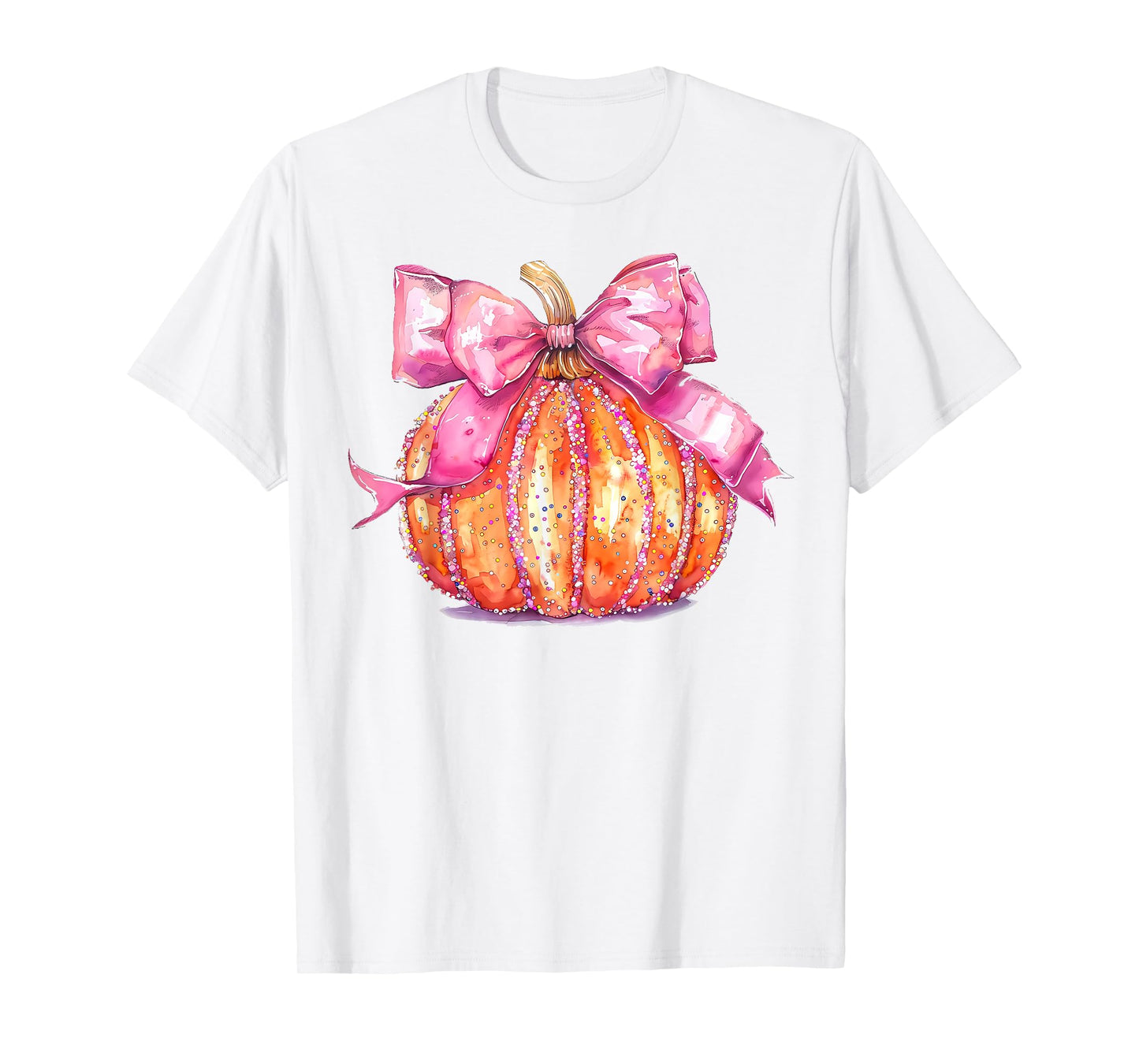 Coquette Pumpkin Bow Disco Ball Cute Girly Halloween Costume T-Shirt