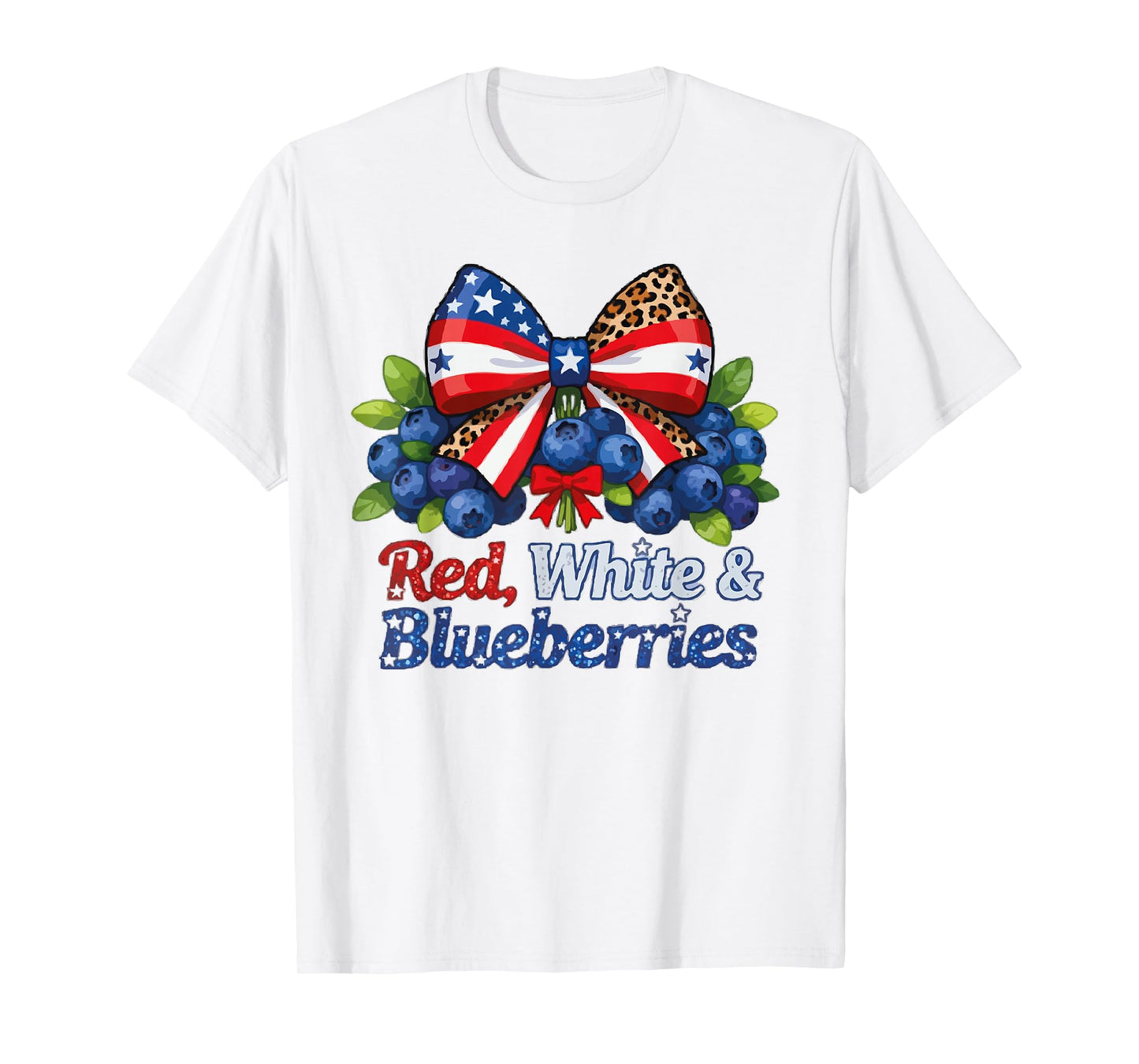 Funny Red White and Blueberries Matching Graphic Patriotic T-Shirt