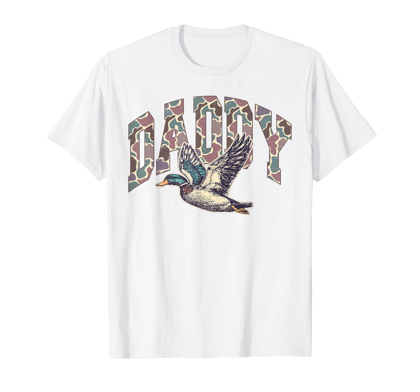 Mallard Duck Hunting Dad Retro Camouflage Daddy Father's Day T-Shirt