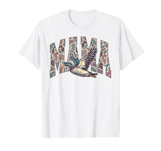 Mallard Duck Hunting Mama Retro Camouflage Daddy Mothers Day T-Shirt