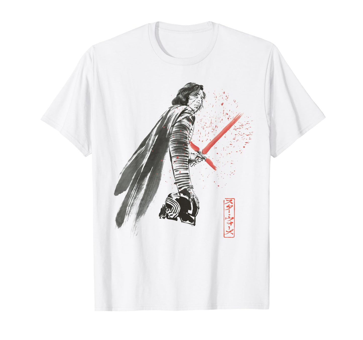 Star Wars Kylo Ren Japan Sumi-e Ink Wash Painting Style T-Shirt